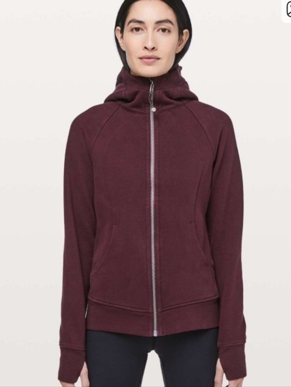 lululemon athletica Burgundy Full-Zip Scuba Hoodie